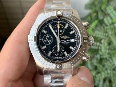 Avenger II Seawolf Chronograph PVD OXF Best Edition Black Dial on Black SS Strap 7750 Replica