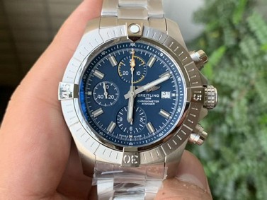 Avenger II Seawolf Chronograph PVD Titanium OXF Best Edition Blue Dial on SS Strap 7750 Replica