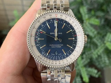 Navitimer 1 SS 38mm TF 1:1 Best Edition White Bezel Blue Dial on SS Bracelet A2824 $338.00 Replica
