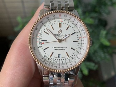 Navitimer 1 SS 38mm TF 1:1 Best Edition RG Bezel White Dial on SS Bracelet A2824 Replica