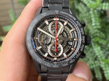 Calibre Heuer 01 Chrono 43mm Ceramic XF 1:1 Best Edition Skeleton Dial on Ceramic Bracelet A1887 Replica
