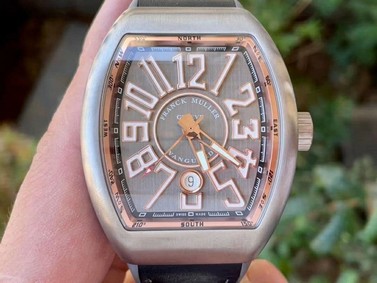 Vanguard V45 Titanium ZF 1:1 Best Edition Gray Dial on Broiwn Rubber Strap MIYOTA 9015 Replica