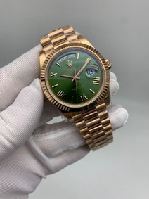 Roler Data Gold Solid Steel Green Dial Replica