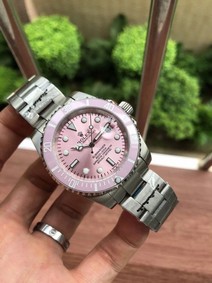 Rolex Submariner Pink Dial on SS Strap Replica
