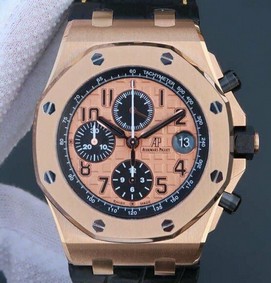 Royal Oak Offshore 2014 Gold Theme JF 1:1 Best Edition on Black Leather Strap A3126 Replica