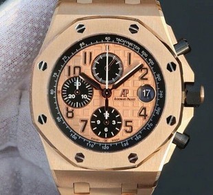 Royal Oak Offshore 2014 Gold Theme JF 1:1 Best Edition on RG Bracelet A3126 V2 w/ Cyclops and DW Mod Replica Watch