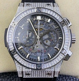 Classic Fusion Chrono SS OXF Best Edition Diamonds Case Black Dial on Black Leather Strap 7750 Replica