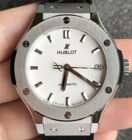 Classic Fusion 38mm Titanium JJF 1:1 Best Edition White Dial on Black Gummy Strap A2892 V2 Replica