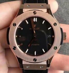 Classic Fusion 38mm RG JJF 1:1 Best Edition Black Dial on Black Gummy Strap A2892 V2 Replica