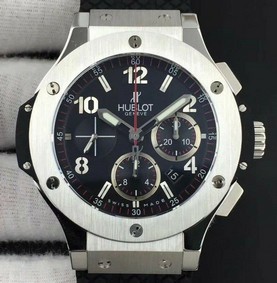 Big Bang Evolution 44mm SS Black Dial on Black Rubber Strap HUB4104 Mirror Replica