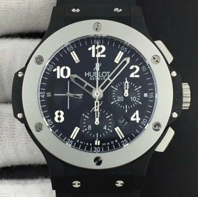 Big Bang 44mm Full Ceramic Gray Dial on Black Gummy Strap HUB4104 Replica Watch