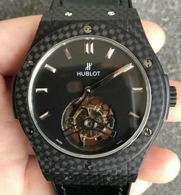 Big Bang Tourbillon Automatic PVD Black Dial on Black Rubber Strap Mirror Replica