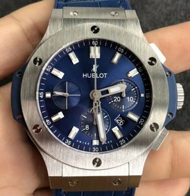 Big Bang 44mm SS V6F 1:1 Best Edition Blue Dial on Blue Gummy Strap HUB4104 Replica