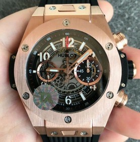 Big Bang Unico 45.5mm SS Ceramic Bezel Skeletonal Dial on Black Rubber Strap HUB1220 Replica