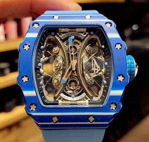 RM 53-01 Real Tourbillon Pablo Mac Donough Blue V9F Best Edition on Blue Rubber Strap Replica