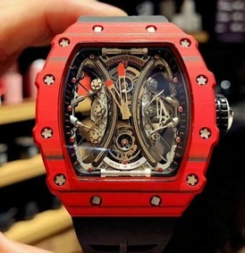 RM 53-01 Real Tourbillon Pablo Mac Donough Red V9F Best Edition on Black Rubber Strap Replica