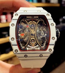 RM 53-01 Real Tourbillon Pablo Mac Donough V9F Best Edition on White Rubber Strap Replica
