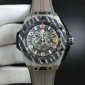 Big Bang Ferrari Unico Titanium V6F Best Edition Skeleton Dial on Black Gummy Strap HUB1288 (Copy) Replica