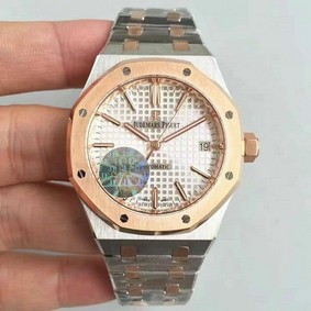 Royal Oak 15400 RG/SS White OMF 1:1 MY9015 Mod 3120 Replica
