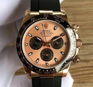 Rolex Datona 116506 Ceramic Bezel Black Rubber Strap Rose Gold Replica