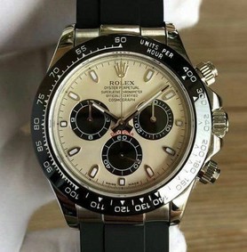 Rolex Datona 116506 Ceramic Bezel IBlack Rubber Strap White Dial Replica