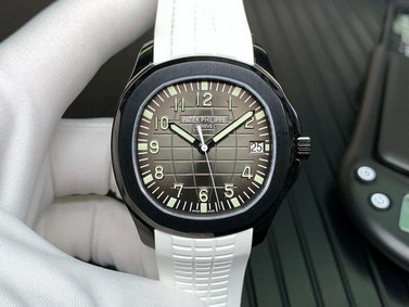 Aquanaut Black Venom DLC ZF 1:1 Best Edition Black Dial on White Rubber Strap 324CS Replica
