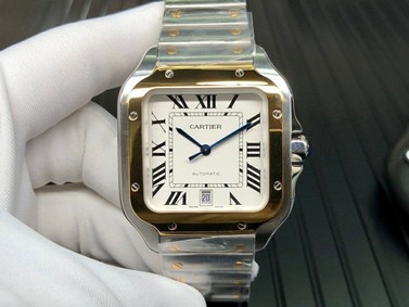 Santos de Cartier 40mm SS/YG GF 1:1 Best Edition White Dial on YG SmartLinks Bracelet MIYOTA 9015 V2 Replica