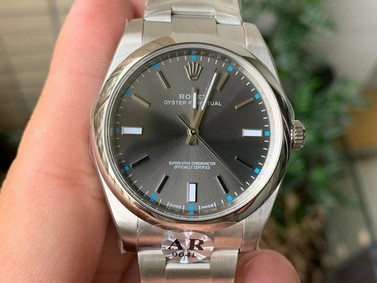 Oyster Perpetual 39mm 114300 ARF 1:1 Best Edition 904L SS Case and Bracelet Gray Rhodium Dial SH3132 Replica