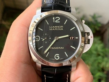 PAM312 R VSF 1:1 Best Edition on Black Leather Strap P.9000 Super Clone V2 Replica