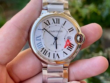 Ballon Bleu 42mm SS AF 1:1 Best Edition White Texture Dial on SS Bracelet A2824 V4 Replica