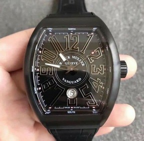 Franck Muller Vanguard Mens Yachting V45 DLC/LE Black/Wht ZF MY9015 Replica
