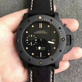PAM968 VSF 1:1 Best Edition Black Ceramic Bezel and Dial on Black Calfskin Strap P.9010 Clone Replica