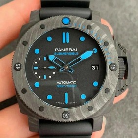 PAM960 Carbotech 42mm VSF Best Edition Black Dial Blue Markers on Rubber Strap P.9010 Clone Replica