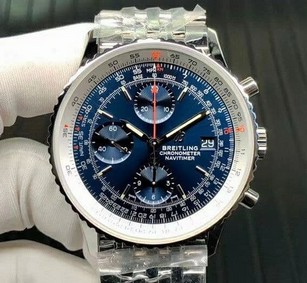 Breitling Navitimer Chronograph 41 SS/SS Blue KOR 7750 Replica