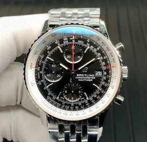 Breitling Navitimer Chronograph 41 SS/SS Black KOR 7750 Replica