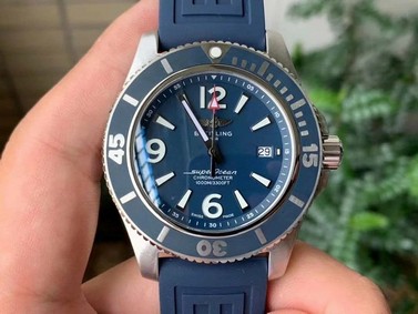 Superocean Automatic 44 TF 1:1 Best Edition Blue Dial Blue Bezel on Blue Rubber Strap A2824 Replica