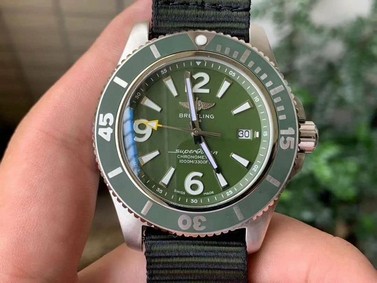 Superocean Automatic 44 TF 1:1 Best Edition Green Dial Green Bezel on Green Nylon Strap A2824 Replica
