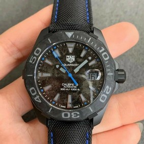 Aquaracer Calibre 5 Blue Carbon TBF 1:1 Best Edition Carbon Dial on Nylon Strap A2824 Replica
