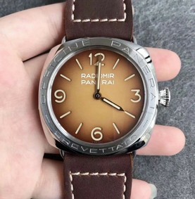 PAM687 Acciaio Brevettato ZF 1:1 Best Edition Brown Dial on Brown Leather Strap P.3000 Super Clone Replica