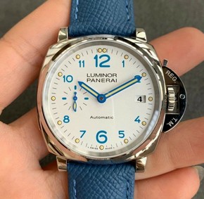 PAM906 Luminor Due VSF Best Edition White Dial on Blue Leather Strap AXXXIV Mirror Replica
