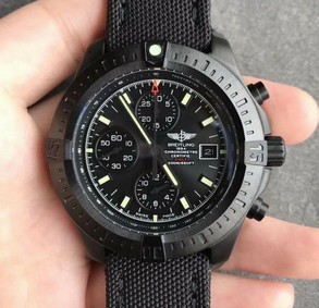 Colt Chronograph 44mm PVD Black Textured Dial on Black Rubber Strap 7750 Replica