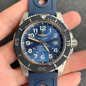 Breitling SuperOcean 44 Stainless SS/RU Blue/Stk GF Swiss 2824 Replica