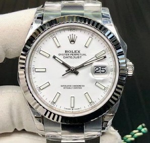 Rolex Date Just 41mm Oys Flt 904L SS/SS Grey/Stk VSF VS3235 Replica