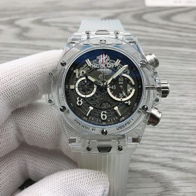Hublot Bang Glass Black Chrono On Rubber Strap Replica Watch