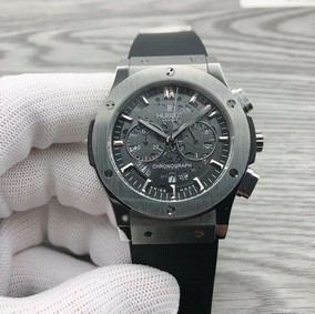 Hublot Chrono Silver Hight Version On Black Rubber Strap Replica