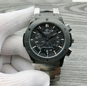 Hublot Chrono Silver Hight Version On SS Steel Strap Replica