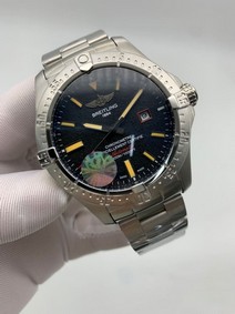 Breitling Avenger Black Dial High Version on SS Strap Replica