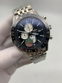 Breitling Black Chrono High Version on SS Strap Replica
