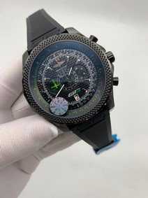 Breitling Navitimer Black Dial High Version on Black Leather Strap Replica