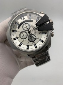 Diesel Grey Case White Dial On Grey SS Strap Replica Watch